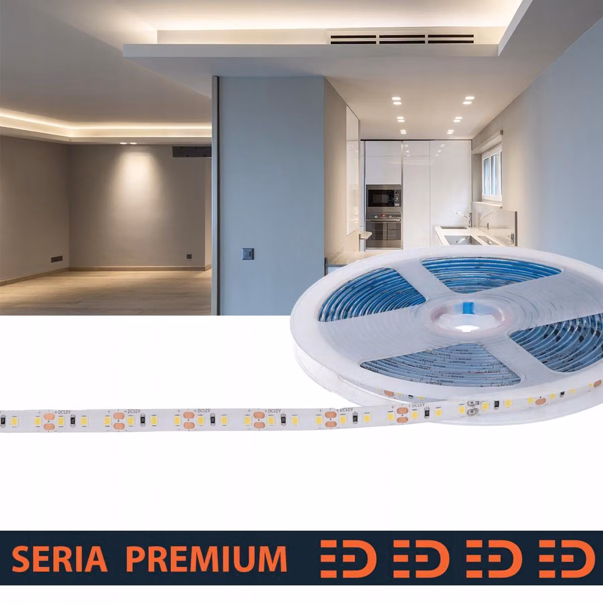 Striscia LED ermetica Prescot, bianco neutro, 12V, 5 metri