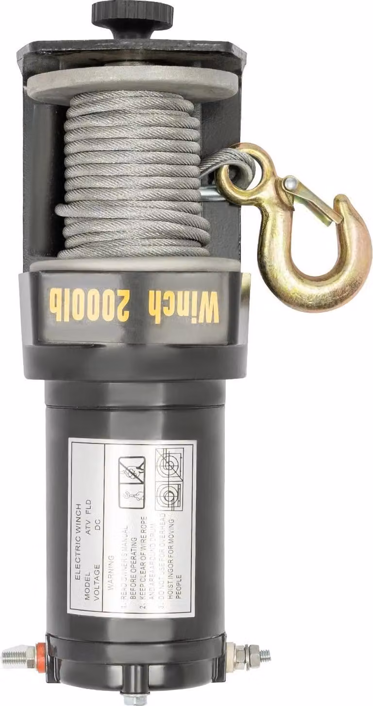 Verricello elettrico - 12 V - 200 kg in verticale, 900 kg in orizzontale - 4 m/min - IP66 - Per ATV e barche - Argento