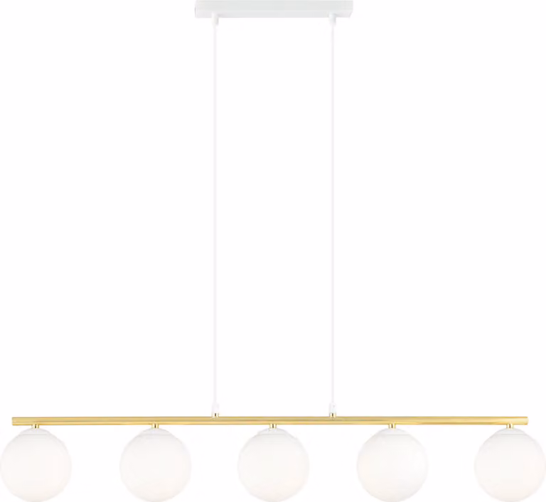 Lampadario Emibig 5xE14 10W ALLORA 5 paralumi bianchi 1255/5