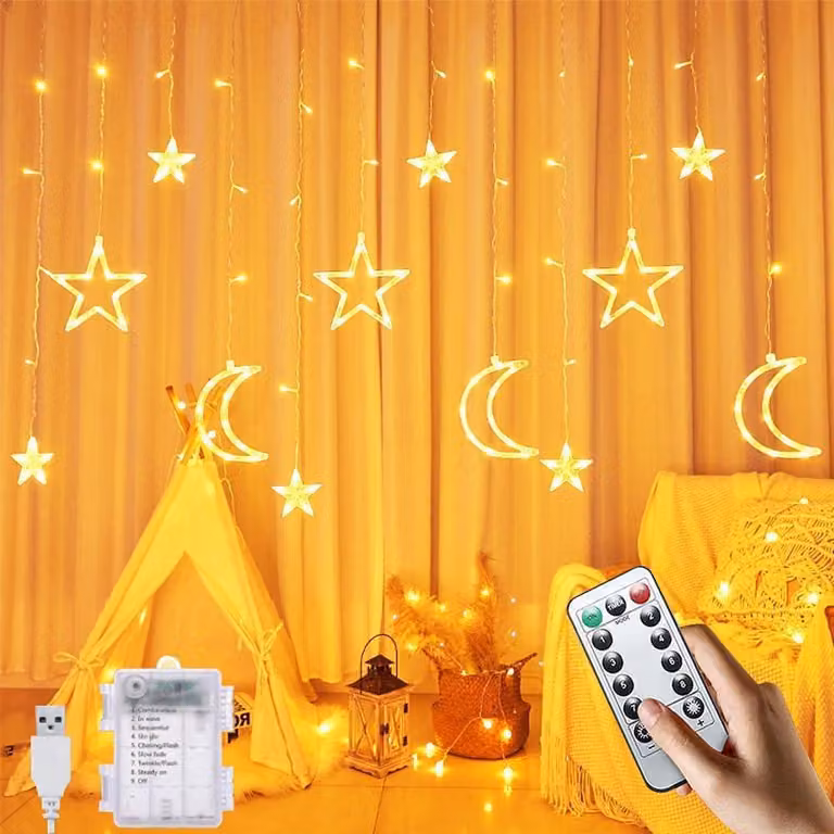 Illuminazione a tenda per interni, 3,5 metri, 8 modalità, catena luminosa a LED