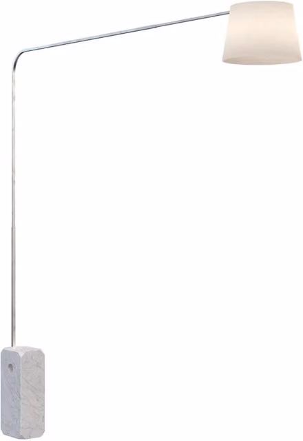 Piantana Contemporanea Corner Marmo Bianco Diffusore Tessuto Bianco 1 Luce E27