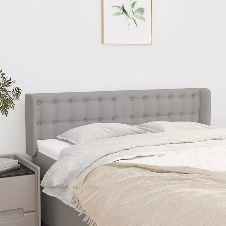 Testiera ad orecchio vidaXL in tessuto grigio chiaro con struttura in legno