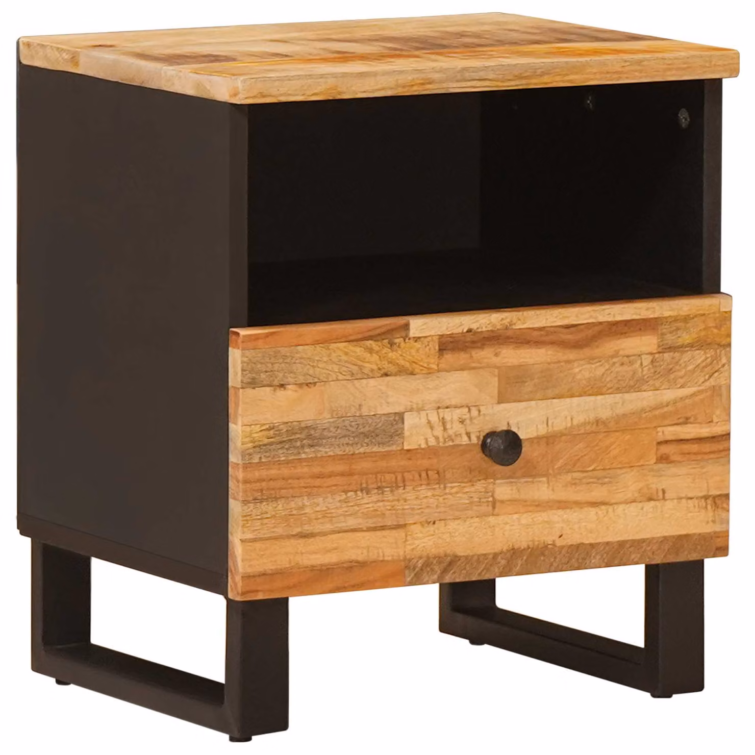vidaXL Mobiletto da Letto in Legno di Mango Marrone L: 40 cm, P: 33 cm, H: 46 cm