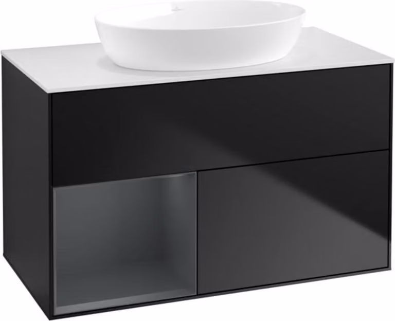 V&B vanity unit Finion 100, Pl wh. m, Reg md m Lac, bla m Lac
