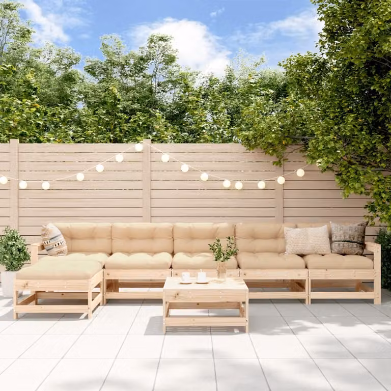 Maison Exclusive - Set Salotto da Giardino 7 pz in Legno Massello di Pino