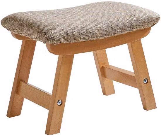 Pouf Unyqoos® in legno di faggio massello – poggiapiedi e seduta, 40x25x29 cm, capacità fino a 100 kg, rivestimento in tessuto rimovibile e delicato sulla pelle, imbottitura in schiuma ad alta densità, piedini antiscivolo