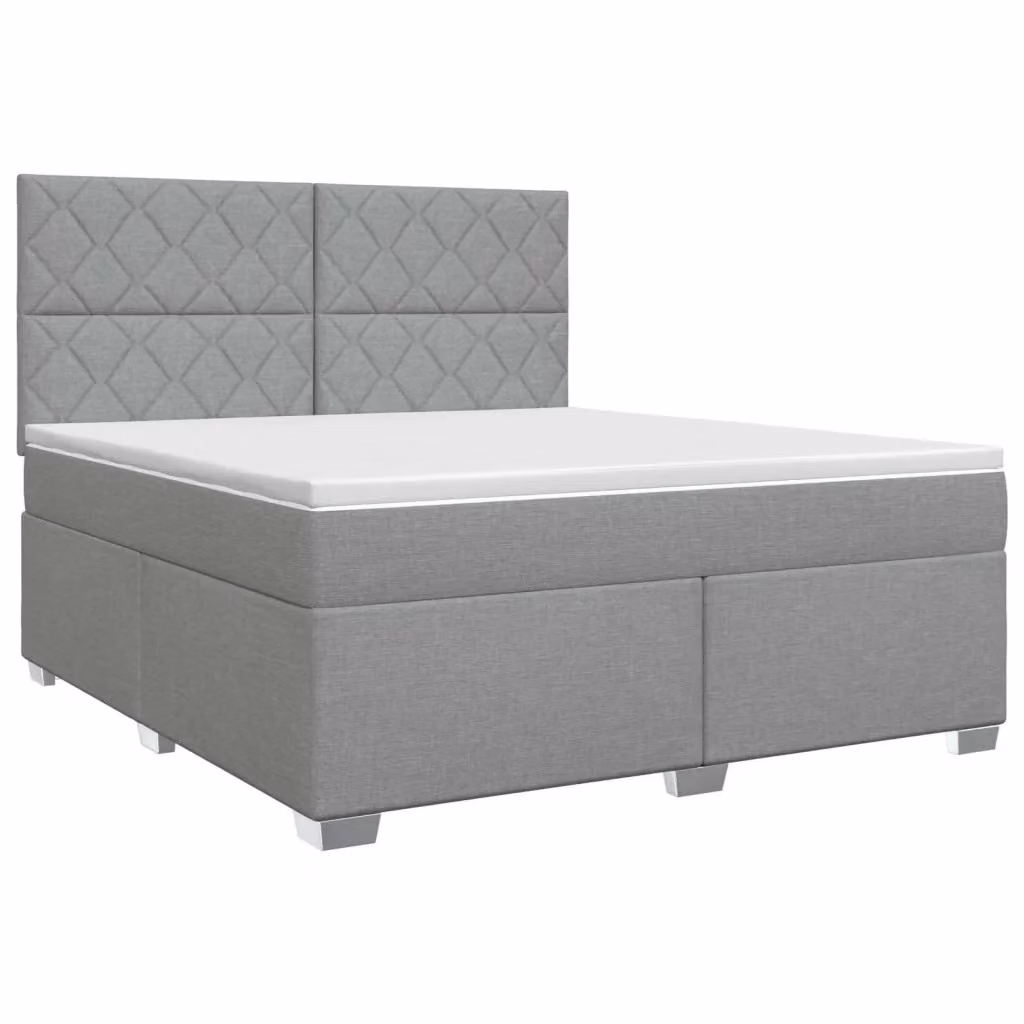Letto box spring con materasso ibrido vidaXL Grigio e Bianco L/P: 160 x 200 cm – 2