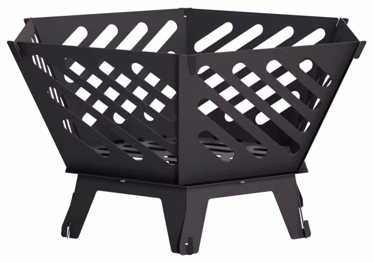 Focolare nero, dimensioni 60 x 53 x 30 cm, in acciaio