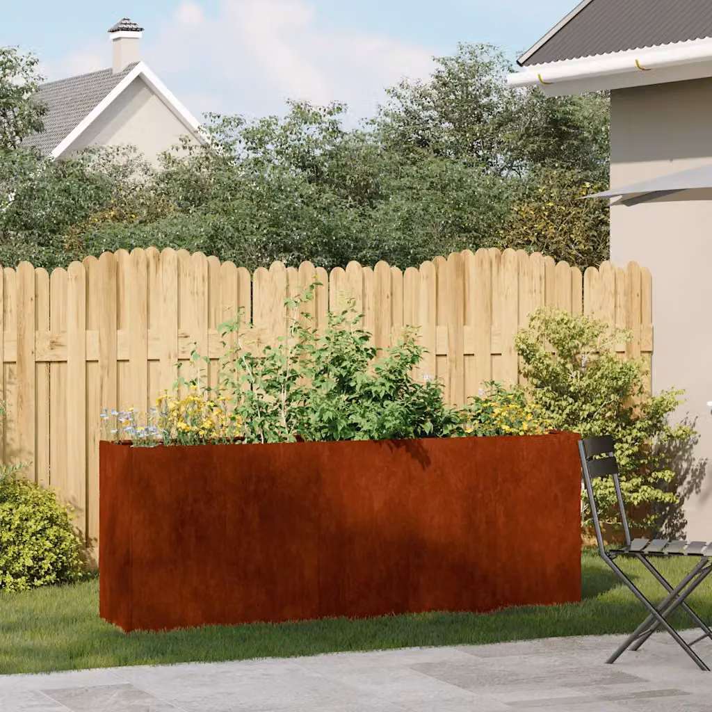 vidaXL Fioriera Arrugginita 200x40x80 cm in Acciaio Corten