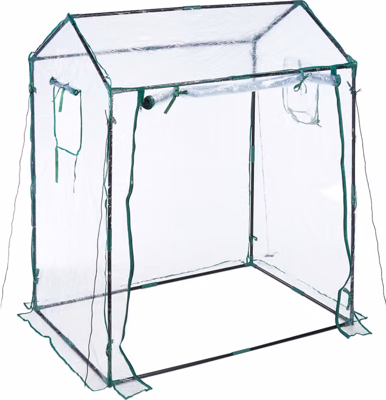 Serra in plastica Relaxdays, telo in PVC, porta e finestra avvolgibili, dimensioni: 152x132x92 cm, serra per pomodori, trasparente