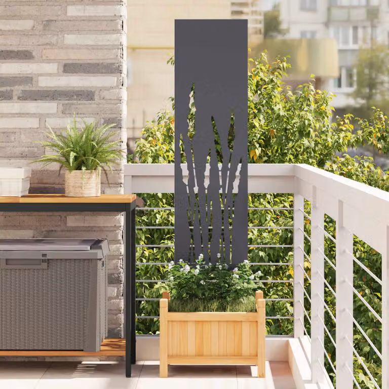 Schermo per privacy da giardino vidaXL in acciaio traforato colore antracite L: 32 cm, H: 140 cm