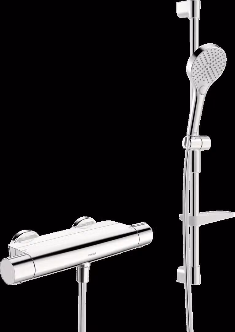 HANSA HANSAOPTIMA Mitigeur de douche, thermostatique, avec inverseur, garniture de barre de douche incluse, chromé, 481303310009, 481303310009