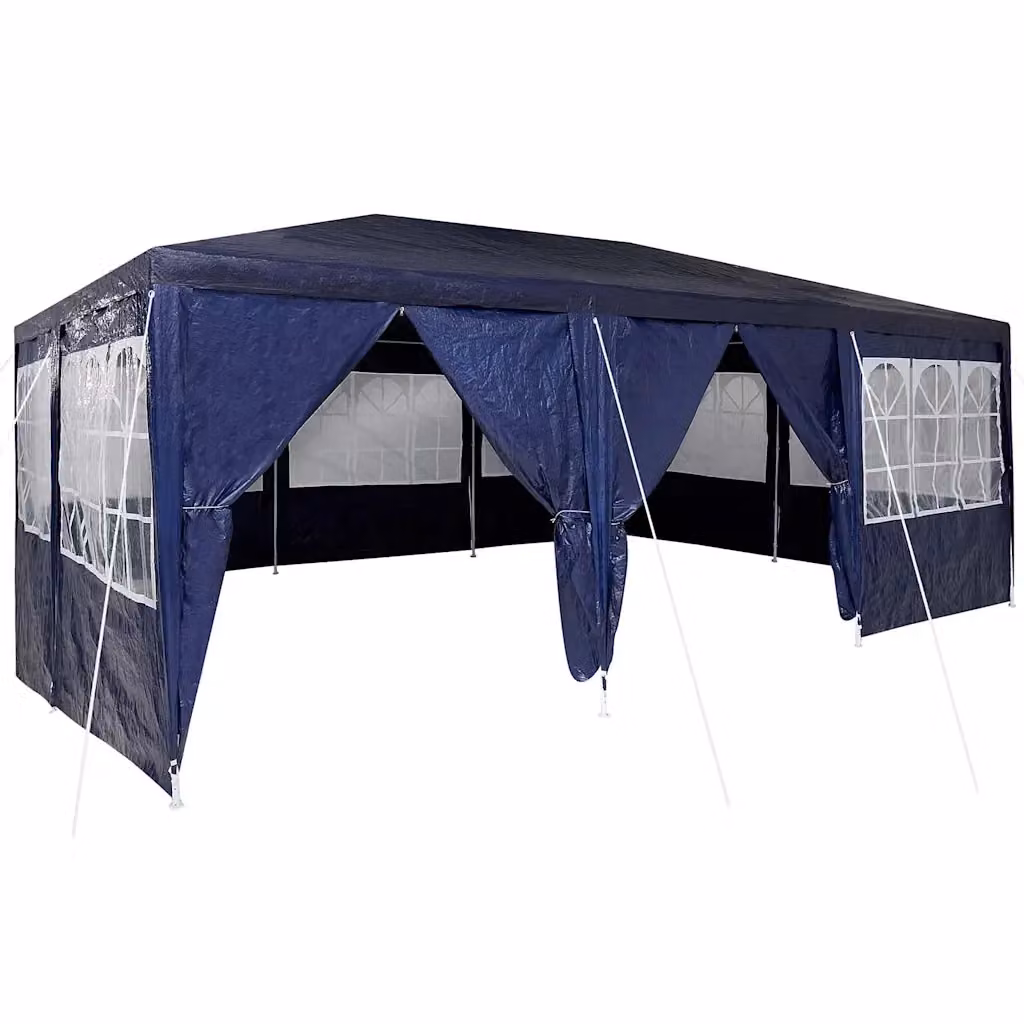 Tenda Party vidaXL Blu in Polietilene L/P/H: 600 x 400 x 266 cm – 2