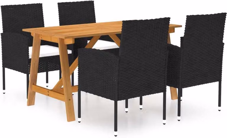 Maison Exclusive - Set da pranzo da giardino 5 pezzi nero