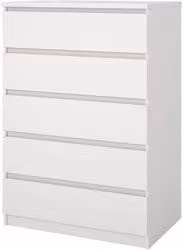 KIT CASSETTIERA NAIA 5 CASS 77X50X111CM BIANCO