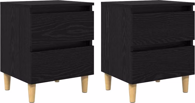 Mobiletti da letto 2 pcs Rovere Nero 40 x 35 x 50 cm
