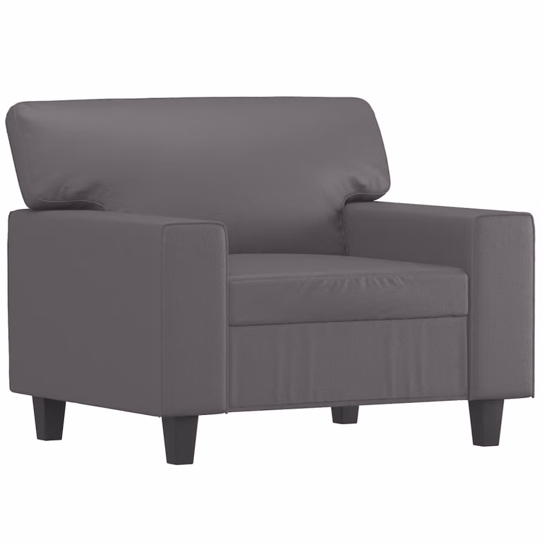 Poltrona Grigia 60 cm in Pelle finta