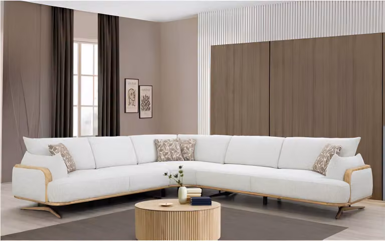 Stilvolles Ecksofa in L-Form mit modernem Design Stoffbezug