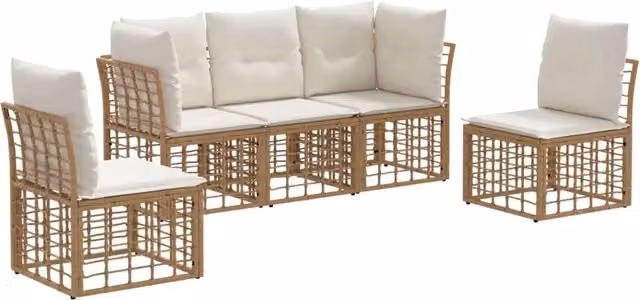 Set di divani da esterno | Set Salotto da Giardino Naturale Poliestere