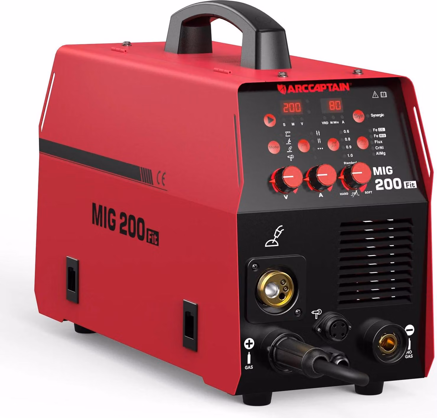 Saldatrice MIG multifunzione 6 in 1 - Saldatrice inverter - 200A, 220V, spina EU - MIG/MAG, saldatura ad arco (MMA), saldatura TIG (Lift), adatta per l'alluminio - Colore: A