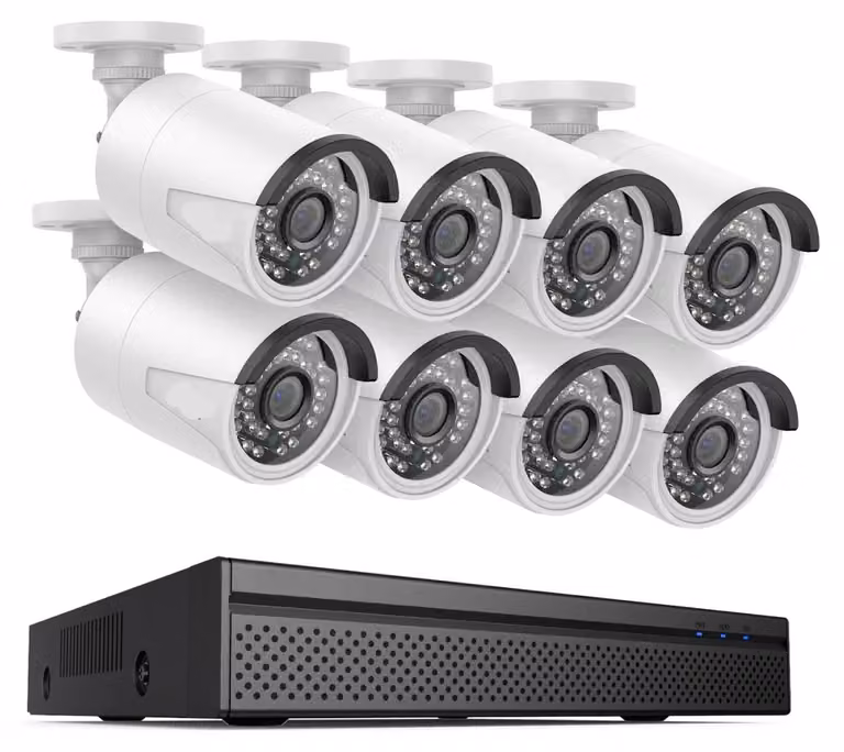 Sistema di sicurezza - 8 unità - Sistema di telecamere - Telecamere PoE - Sistema NVR - Risoluzione 8MP - Visione notturna a 30 metri