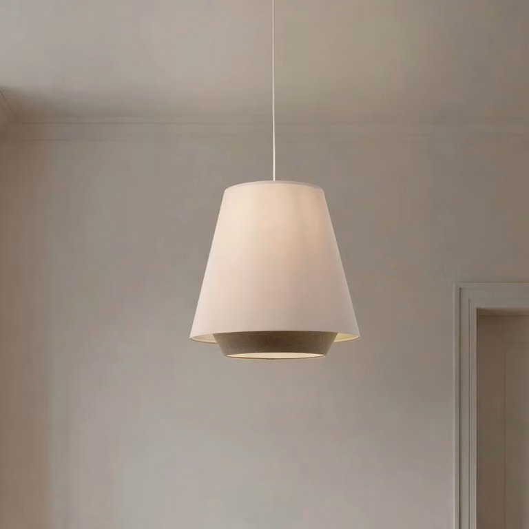 Lampada a sospensione Sensei doblo Maco Design, dimmerabile, Crema / Ambra, Soggiorno / Sala da pranzo, Tessuto / Stoffa / Seta, Lampada a sospensione