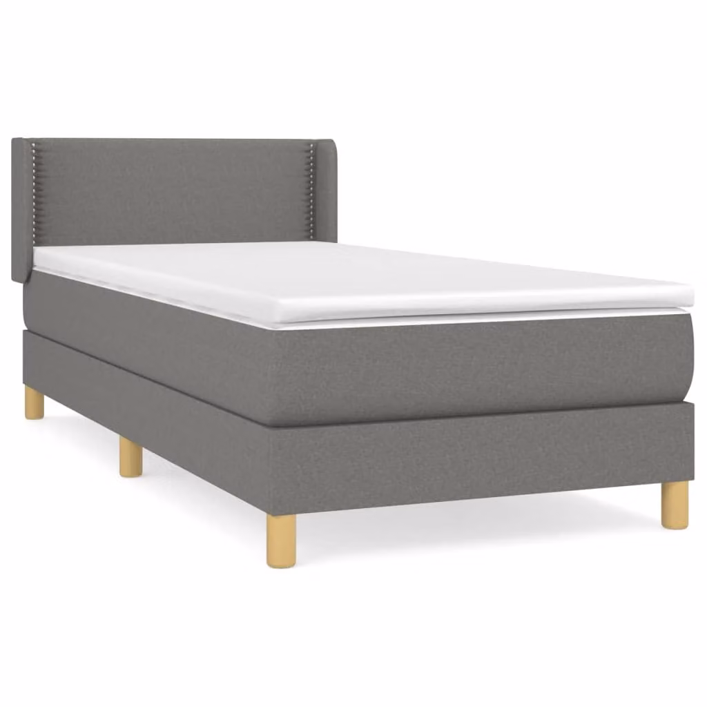 Giroletto a Molle con Materasso Grigio Scuro 80x200 cm Tessuto