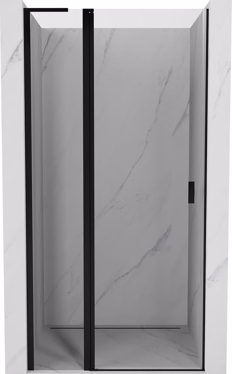 Mexen Mist L porta doccia a battente 110 cm, trasparente, nero - 8A4L-110-000-70-00