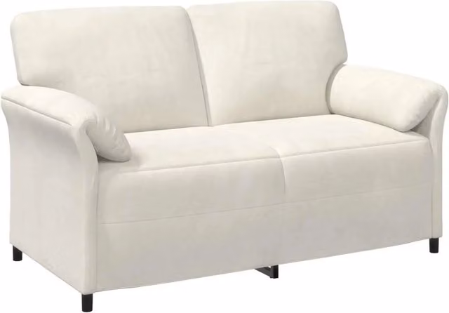 Divano | Divano da soggiorno | Sofa a 2 Posti Crema 158 x 83 x 95 cm Velluto