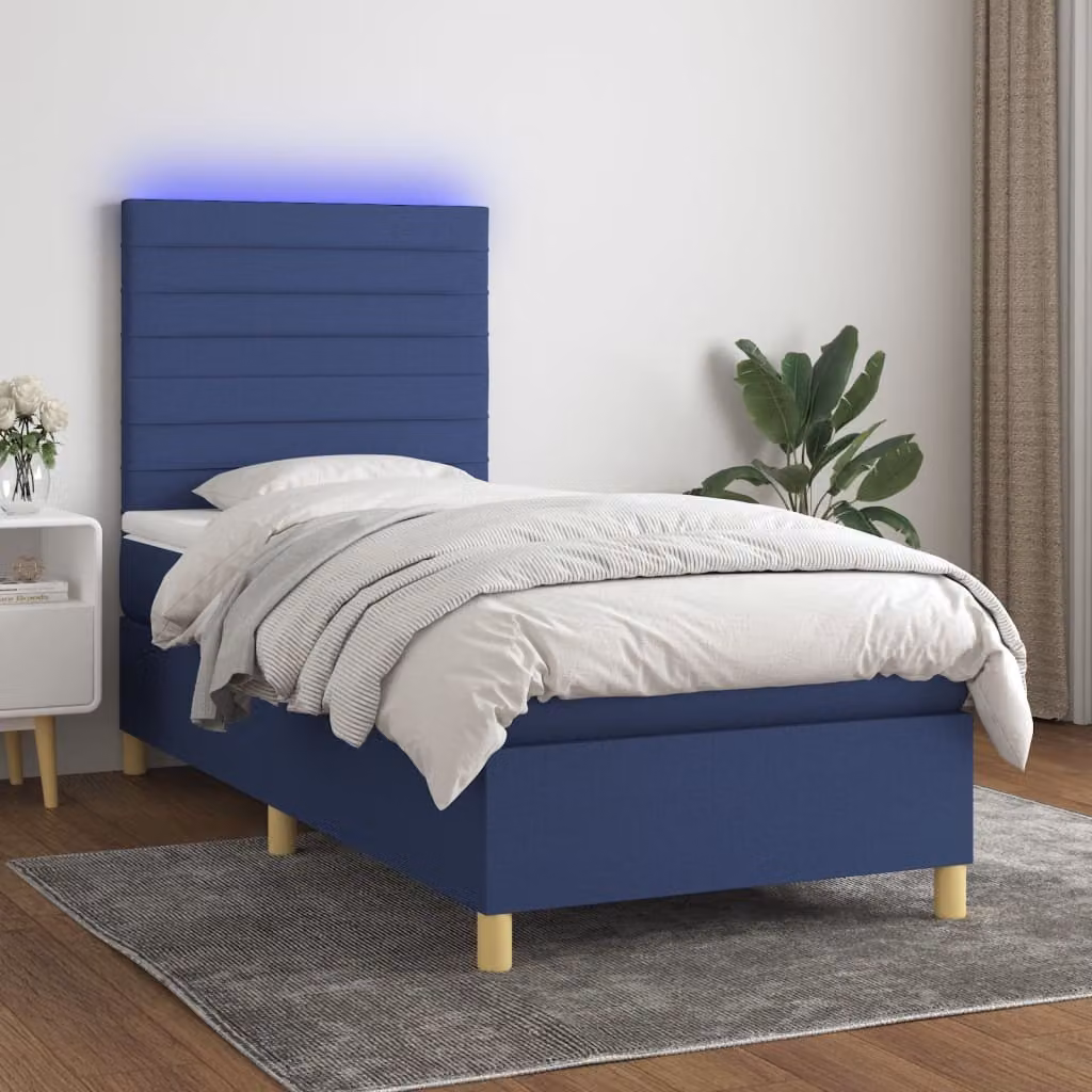 Maison Exclusive - Letto a Molle con Materasso e LED Blu 80x200 cm in Tessuto