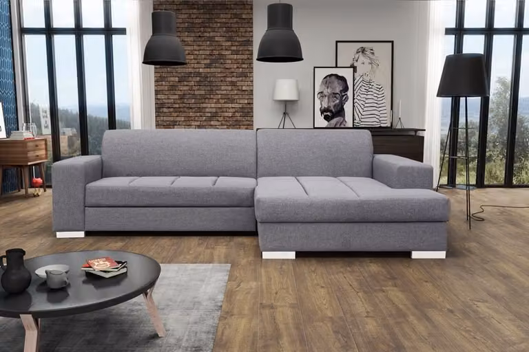 Ecksofa Sofa Couch Schlaf Polster Eck Garnitur Wohnlandschaft Bett Couchen Sofas
