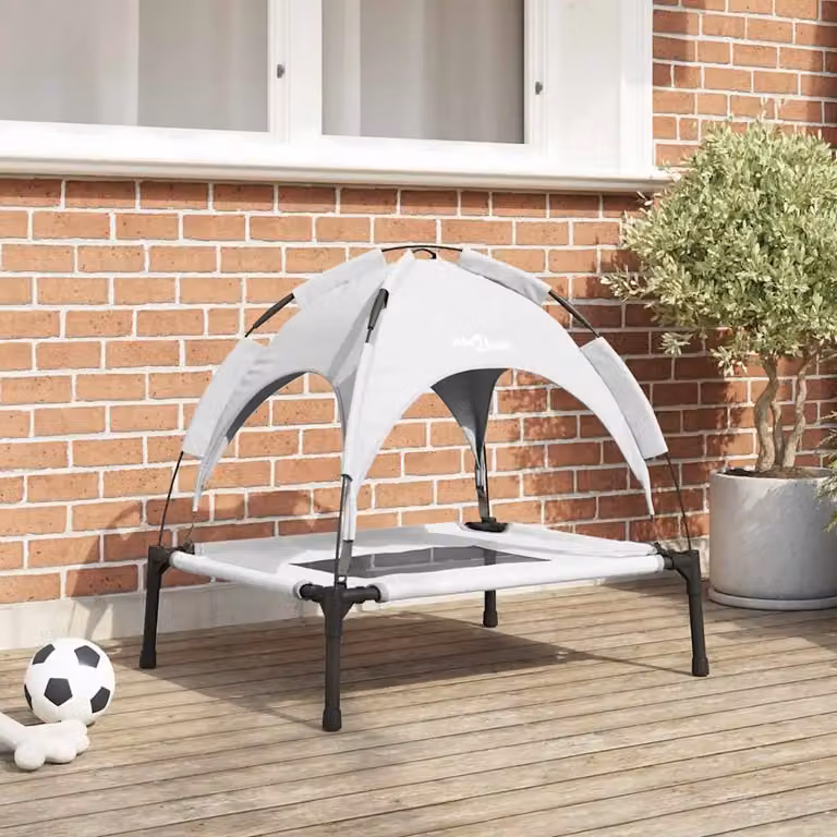 Letto per cani vidaXL in metallo grigio argento, L: 76 cm, P: 62 cm, H: 70,5 cm