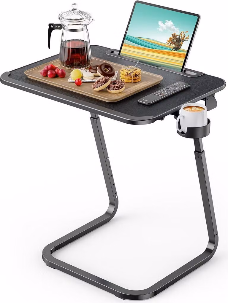 Tavolino Vassoio per la colazione Tavolino per computer portatile Piedi a U regolabili in altezza 55x39cm