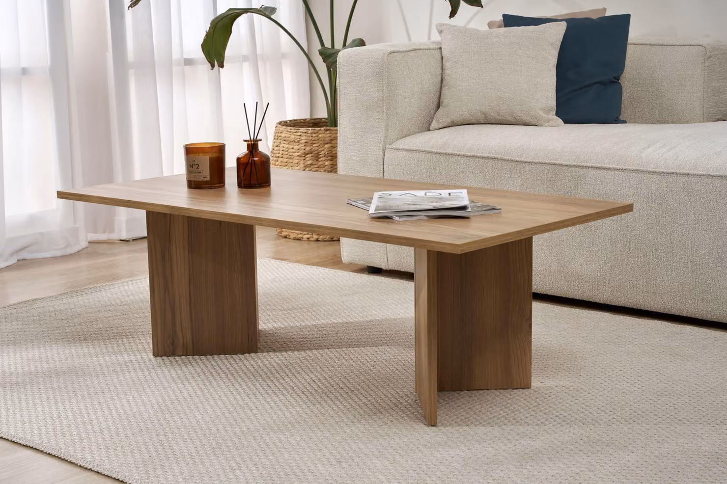 Skye Decor, Sabin - VNT Oak, tavolino, rovere, pannello 100% melamina, 119 x 60 x 40 cm
