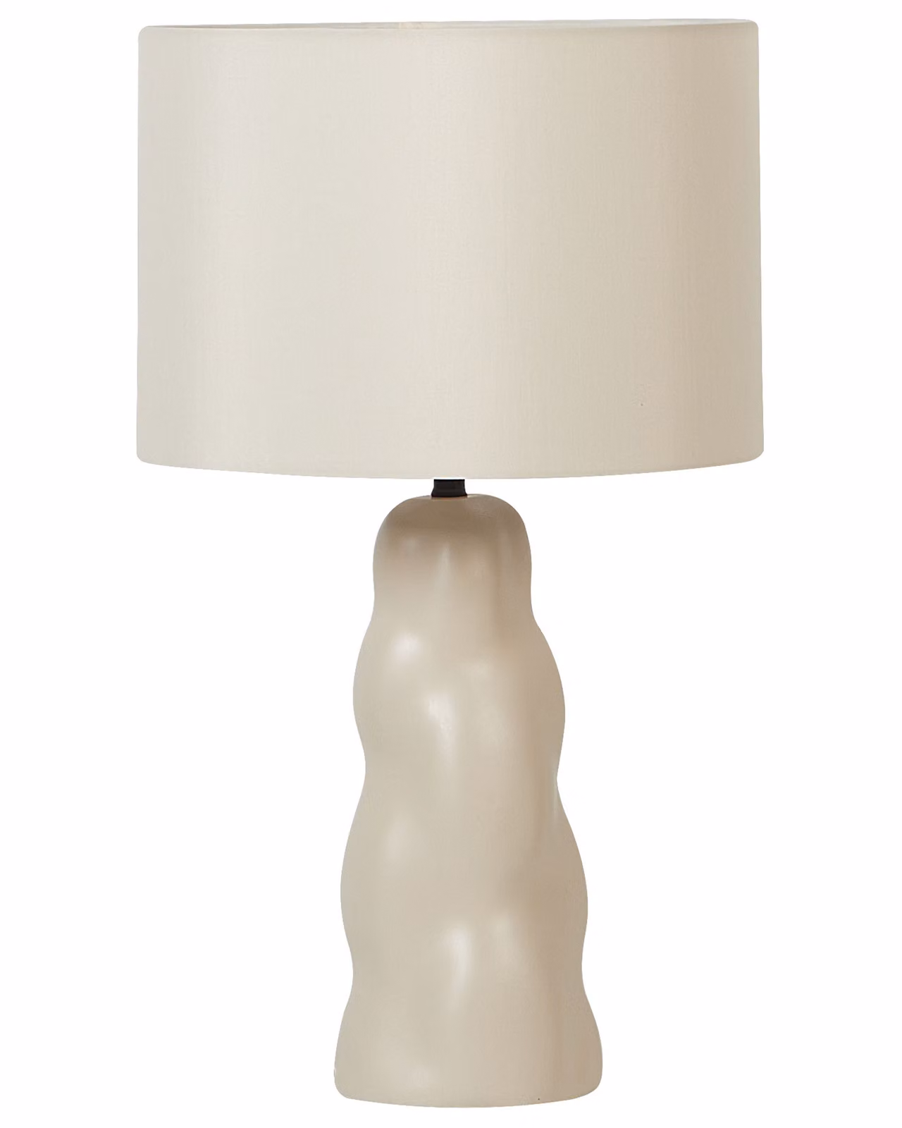 BELIANI Lampada da tavolo in Vetroceramica beige 30 x 30 x 51 cm paralume beige comodino soggiorno camera da letto illuminazione moderna minimalista