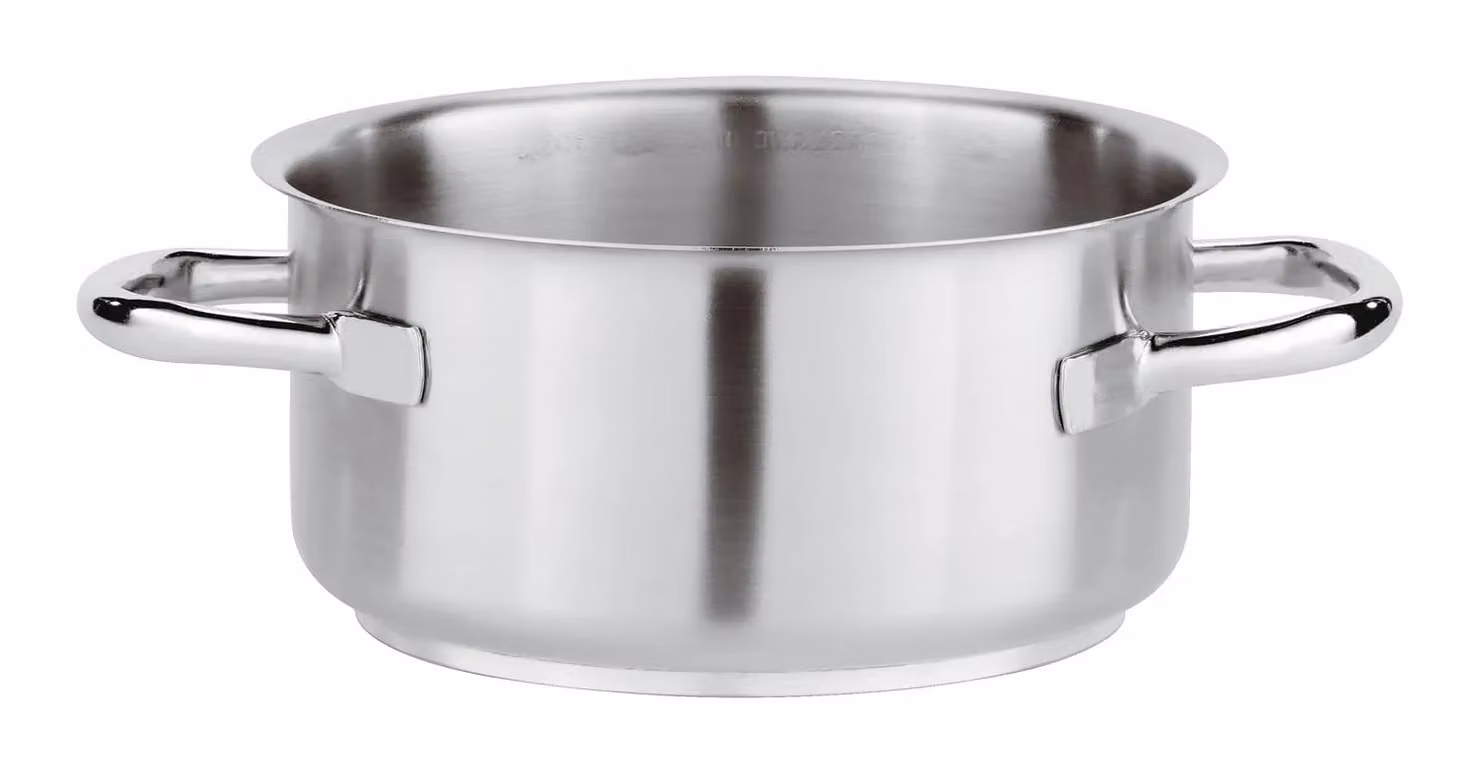 Casseruola Media Serie 1000 in acciaio inox con due maniglie per induzione, diam.18cm
