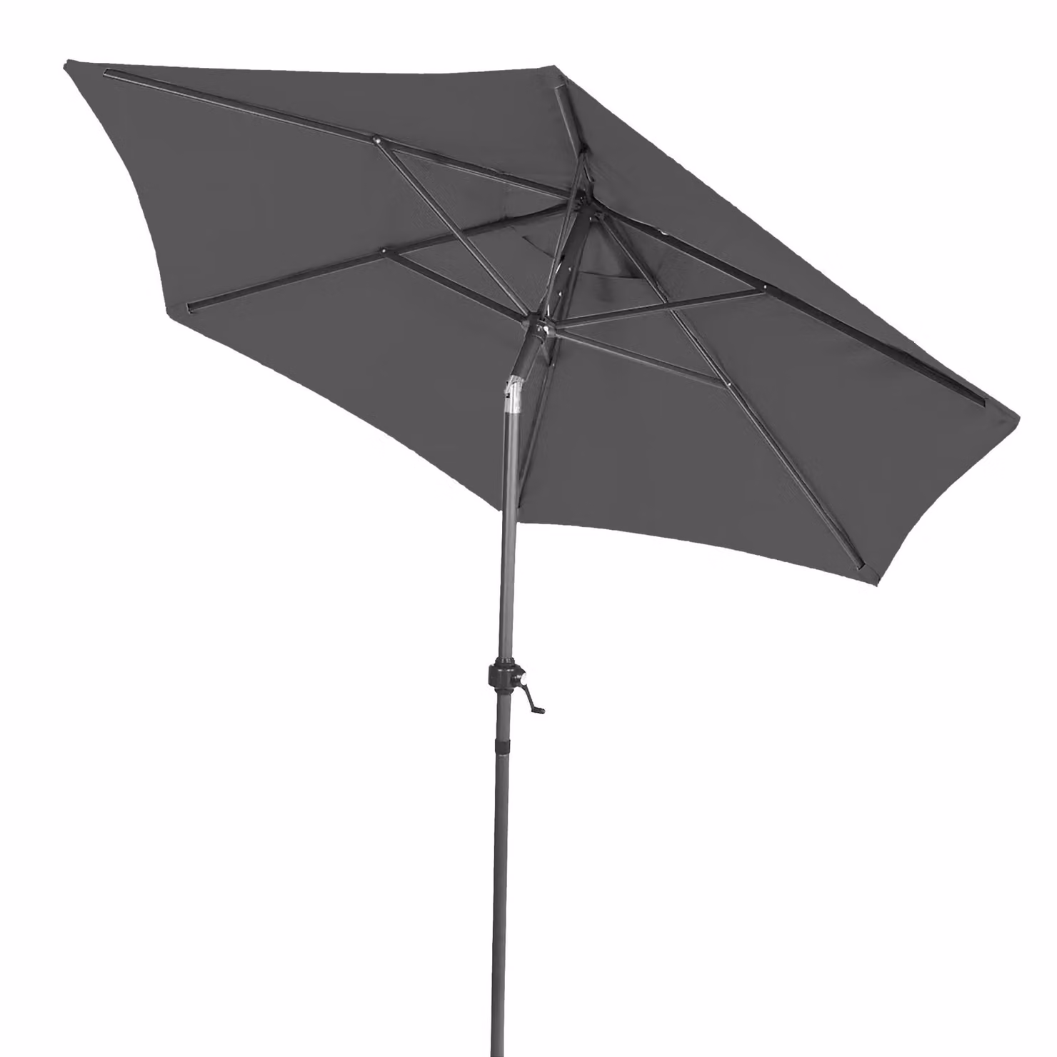 Ombrellone rotondo con manovella regolabile 200 cm - antracite - Ombrellone parasole con snodo articolato