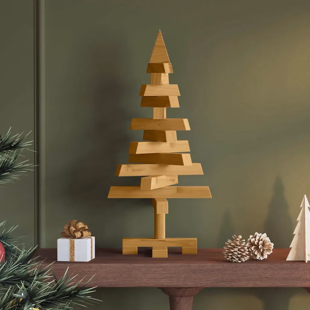vidaXL Alberi di Natale Marrone 60 cm Legno di pino massello