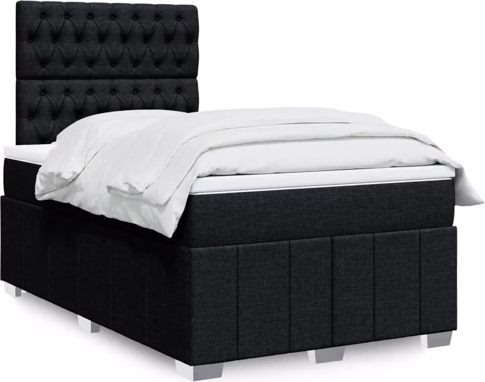 Maison Exclusive - Letto boxspring con materasso nero 120x190 cm Tessuto