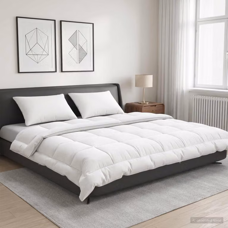 Piumone Estivo vidaXL TRIER in 100% Lana Australiana, Bianco, L 220 x P 260 cm
