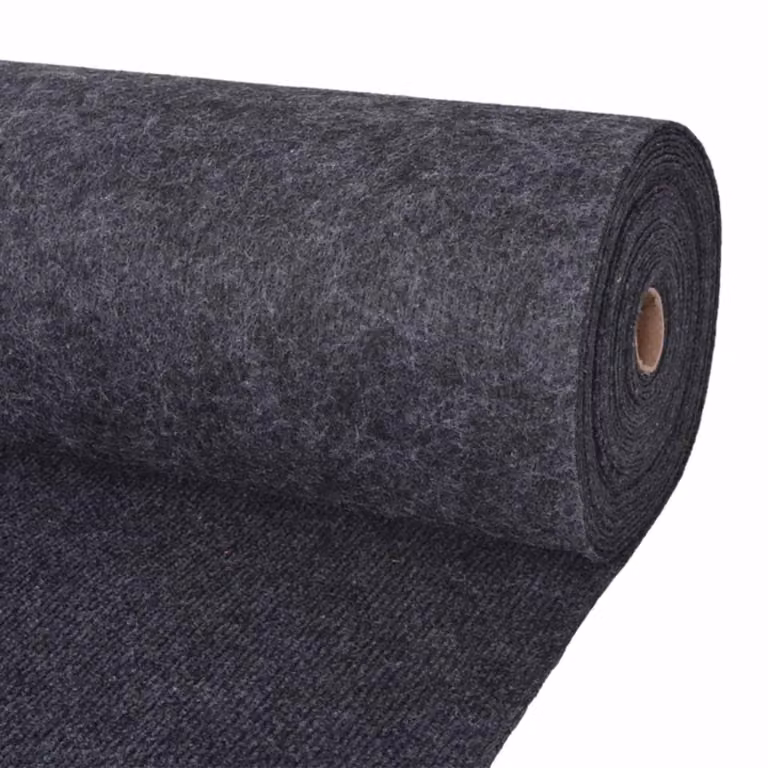 Tappeto moderno a strisce vidaXL in poliestere, colore antracite, L: 120 cm x P: 1500 cm