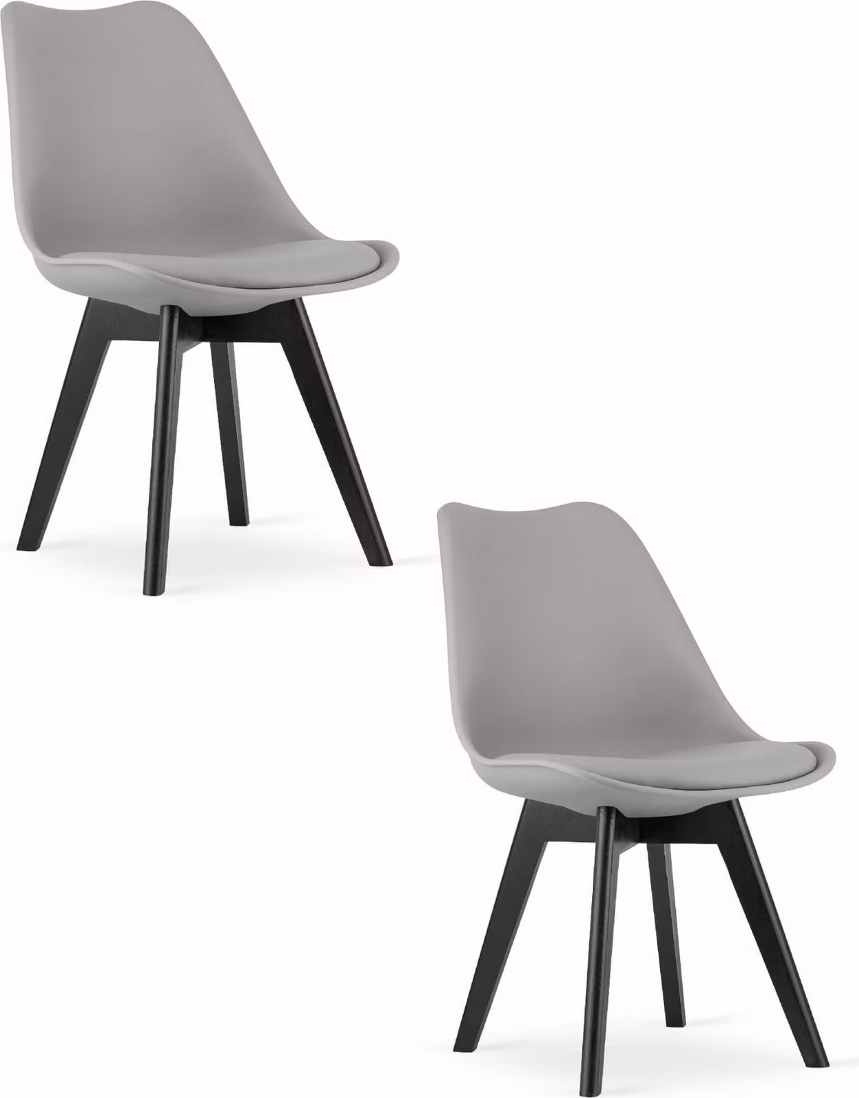 Sedia MARK - grigio / gambe nere x 2