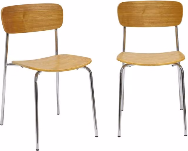 Set di 2 sedie vintage in stile industrial di Sweeek in metallo e legno, grigio perlato