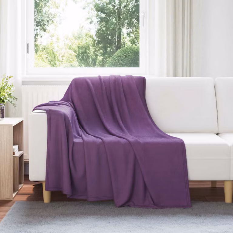 Set di 6 coperte in pile vidaXL viola L 200 cm x P 150 cm