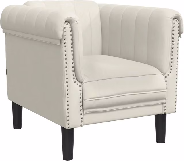 Poltrona | Sedia Relax Crema in Velluto