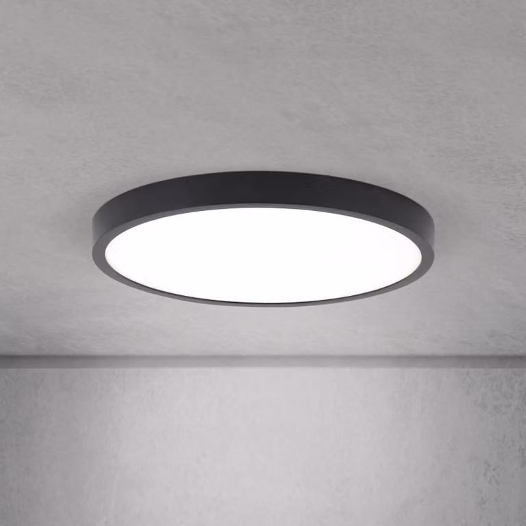 ORION Plafoniera a LED Disc, dimmerabile, Nero, Soggiorno / Sala da pranzo, Alluminio, Moderno, Plafoniera LED