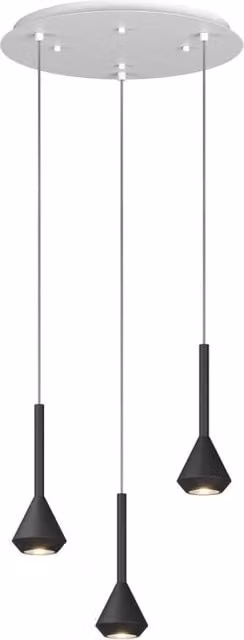 Lampadario Moderno Aygo Metallo Bianco E Nero 3 Luci Gu10