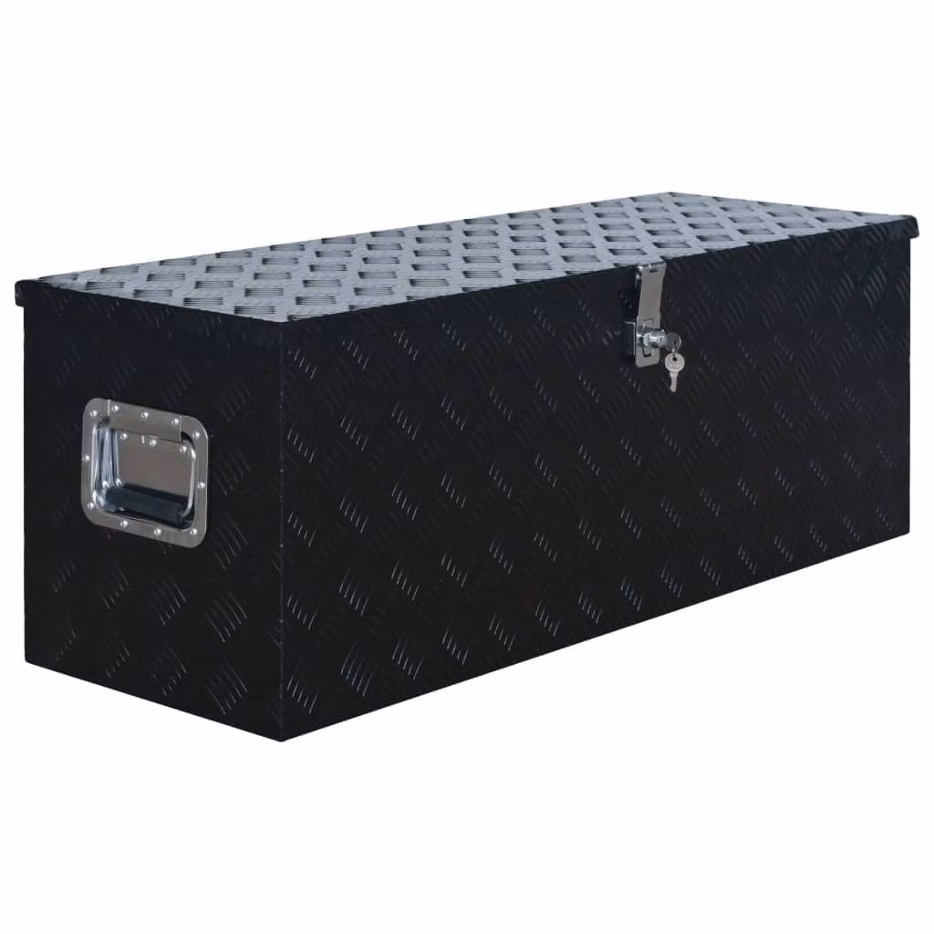 vidaXL Scatola in alluminio 1085 x 370 x 400 mm Nero