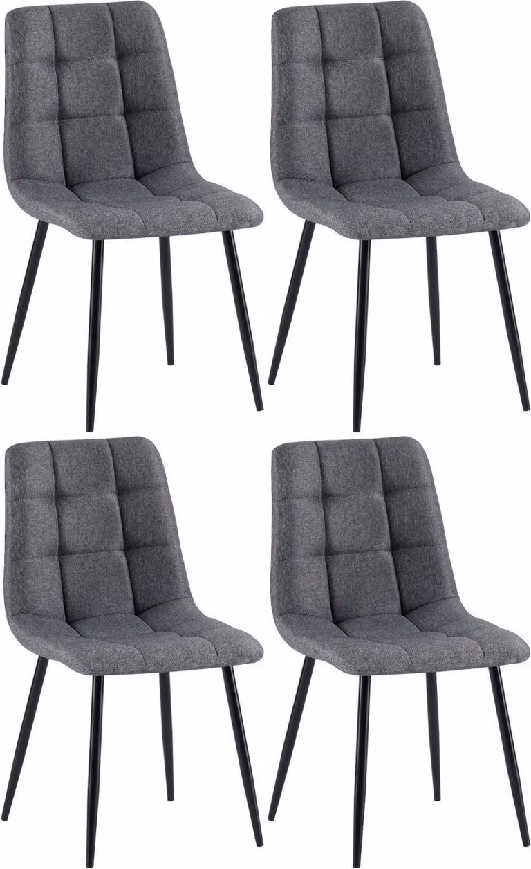 Confortevole sedia da pranzo - Sala da pranzo - Look moderno, ottimo comfort di seduta, protezione del pavimento. Colore: grigio scuro