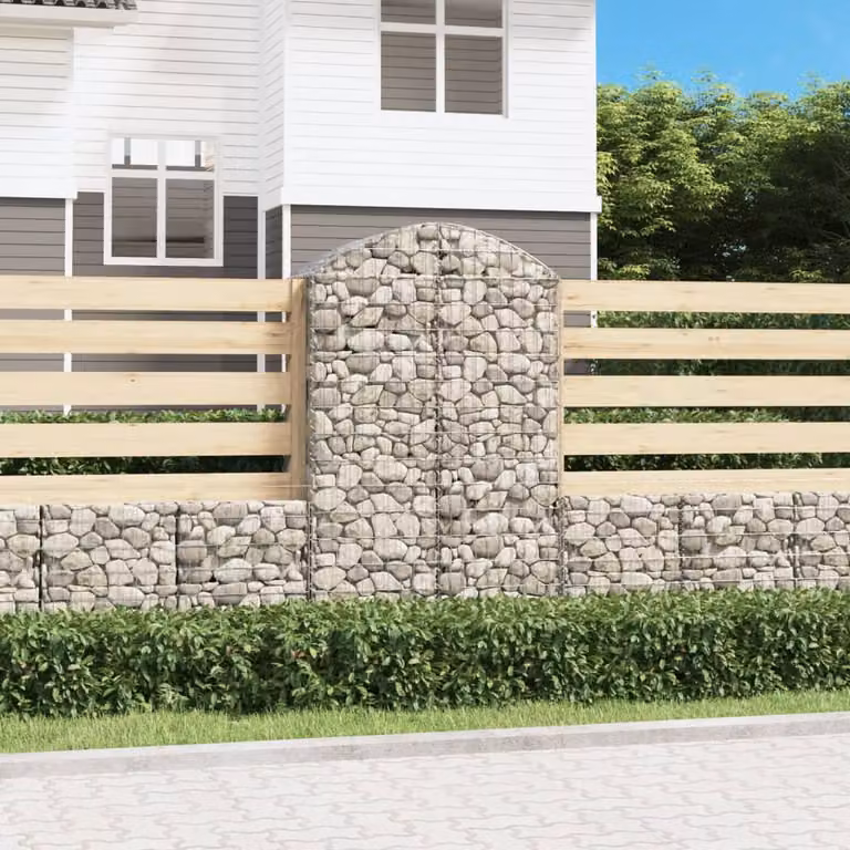 Cesto Gabbione ad Arco vidaXL in Acciaio Zincato Grigio L/P/H: 100 x 50 x 160/180 cm